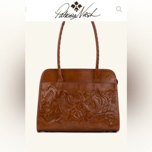 Patricia Nash EUC Brown Paris Embossed Large Leather Satchel